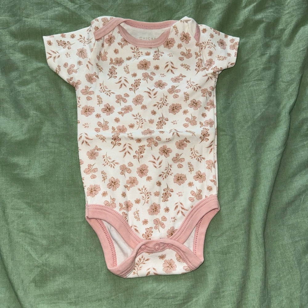 Chickpea Pink Floral Baby Bodysuit